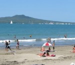 On the beach in Auckland